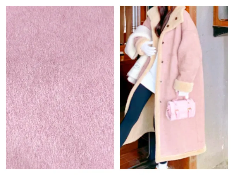 Pink Short Pile Wool Coat Fabric 4 Pink Short Pile Wool Coat Fabric 4